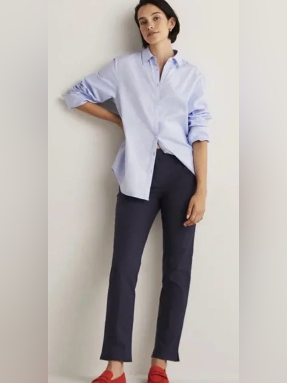 Boden Straight Leg Chino Ankle Pants // Blue // 14R